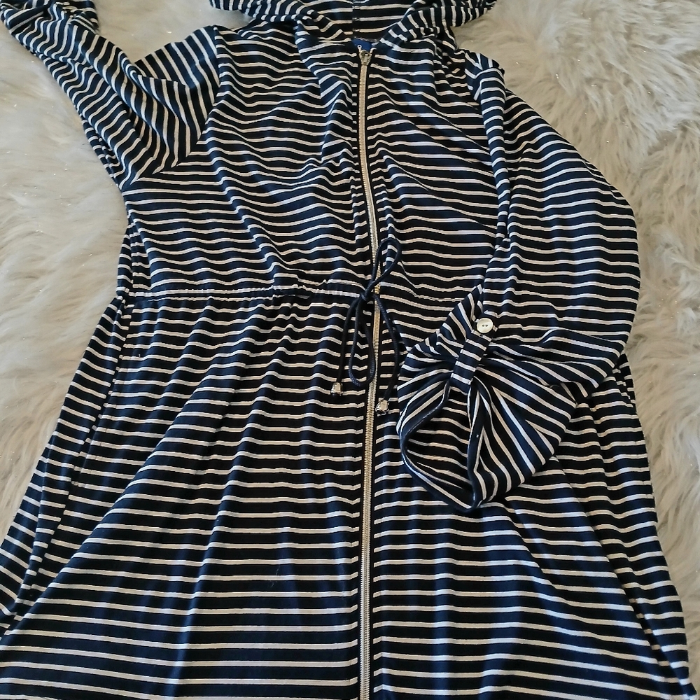 Apt. 9 Navy and White Striped Top